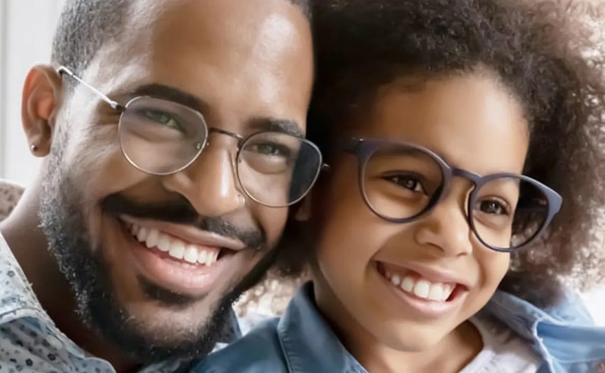 Father and Daughter with Glasses
