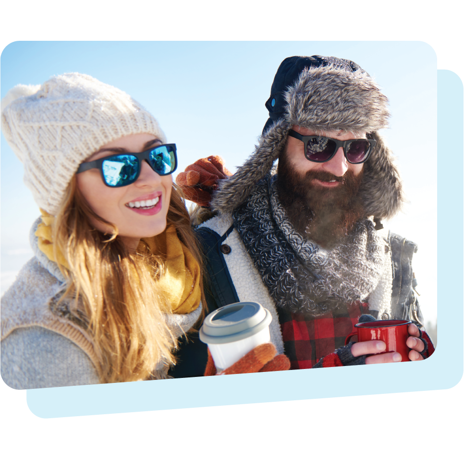 People in Winter Gear and Sunglasses