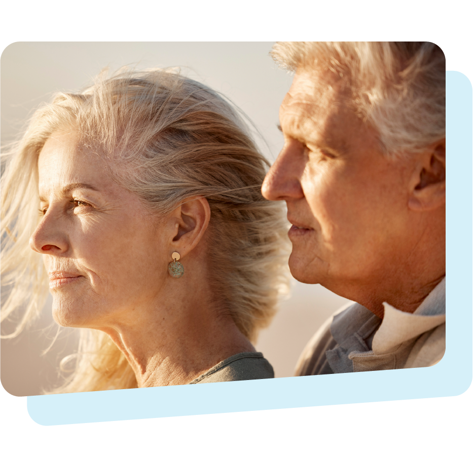 Older Couple Squinting in Sun